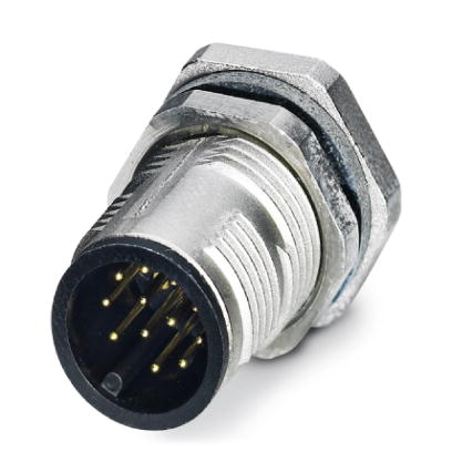 Phoenix Contact M12 Receptacle; SACC-DSI-MS-12CON-M12 SCO; Male; 12-Pin; A - Standard Key; Rear Mount; PCB